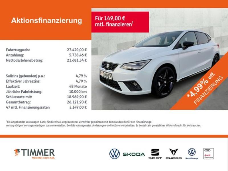 SEAT  Ibiza FR Black Edition 1.0TSI 85kW (116 PS)*DSG*, Glacial Weiß Metallic