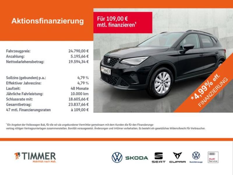 SEAT  Arona Road Edition 1.0TSI 85kW (116 PS)*DSG*RFK*, Midnight Schwarz Metallic