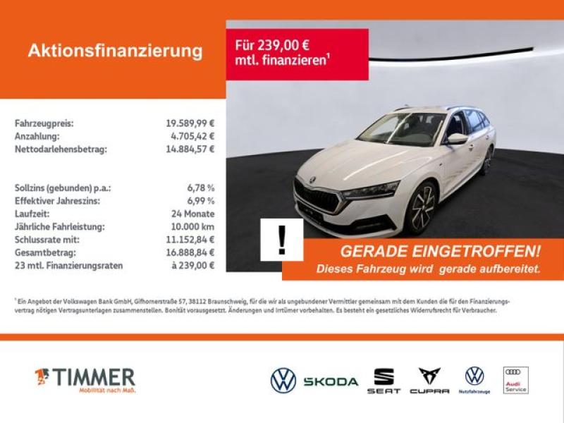 SKODA  Octavia Combi 2.0 TDI DSG CLEVER +AHK +LED +RKAM, Moon-Weiß Perleffekt