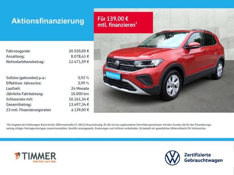 VW  T-Cross 1.0 TSI LIFE *AHK *LED *ACC *VIRTUAL *AP, Kings Red Metallic