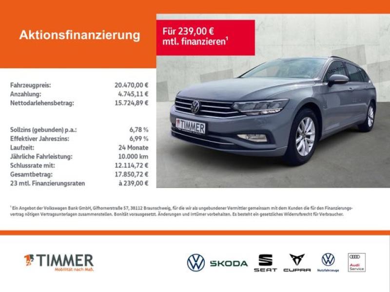 VW  Passat Variant 2.0 TDI DSG BUSINESS +AHK +LED +A, Mondsteingrau