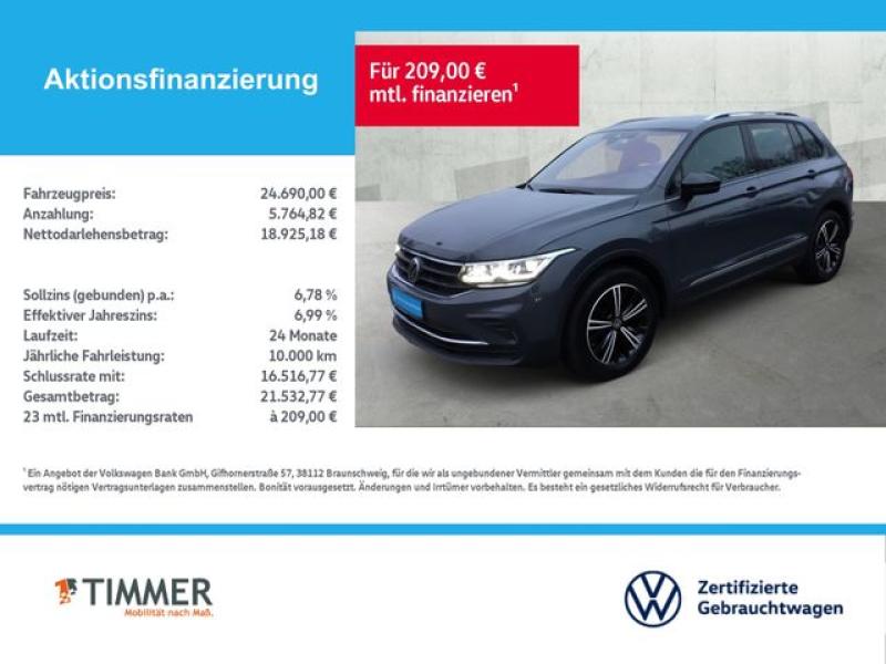 VW  Tiguan 2.0 TDI DSG ACTIVE +AHK +H&K +HuD +VIRTUA, Delfingrau Metallic