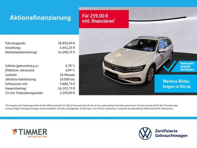 VW  Passat Variant 2.0 TDI +LED +ACC +RKAM +NAVI +SH, Gletscherweiß Metallic