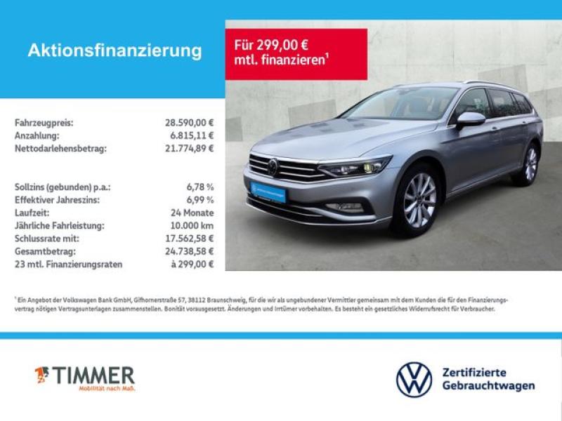 VW  Passat Variant 2.0 TDI DSG ELEGANCE +AHK +IQ.LIG, Pyritsilber Metallic
