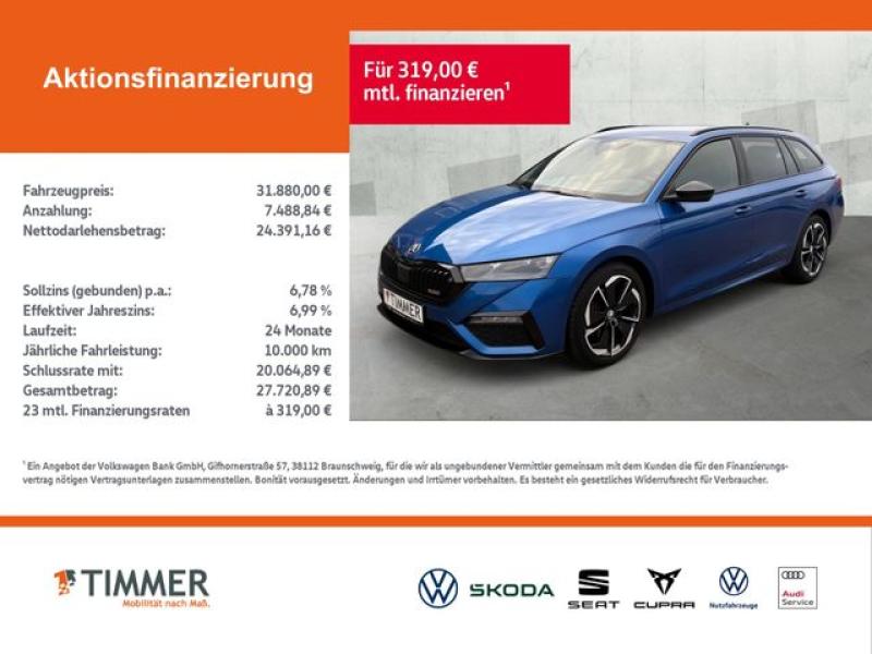 SKODA  Octavia Combi 2.0 TDI DSG RS *MATRIX *ACC *HuD *, Race Blau Metallic