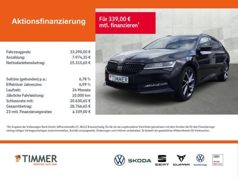 SKODA  Superb Combi 2.0 TDI DSG 4x4 SPORTLINE +AHK +STH, Schwarz Magic Perleffekt