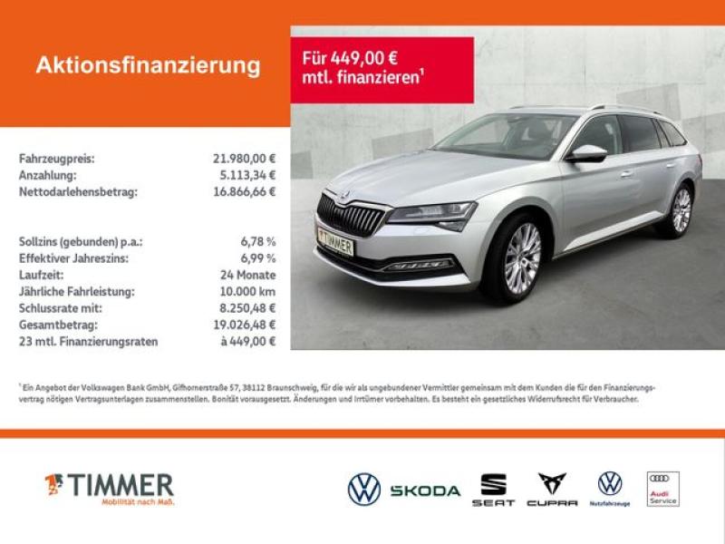 SKODA  Superb Combi 2.0 TDI DSG Style, Brilliant Silbermetallic