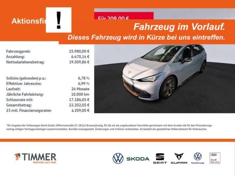 CUPRA  Born 62 kWh +LED +ACC +RKAM +NAVI +18" +CARPLAY, Vapor Grau