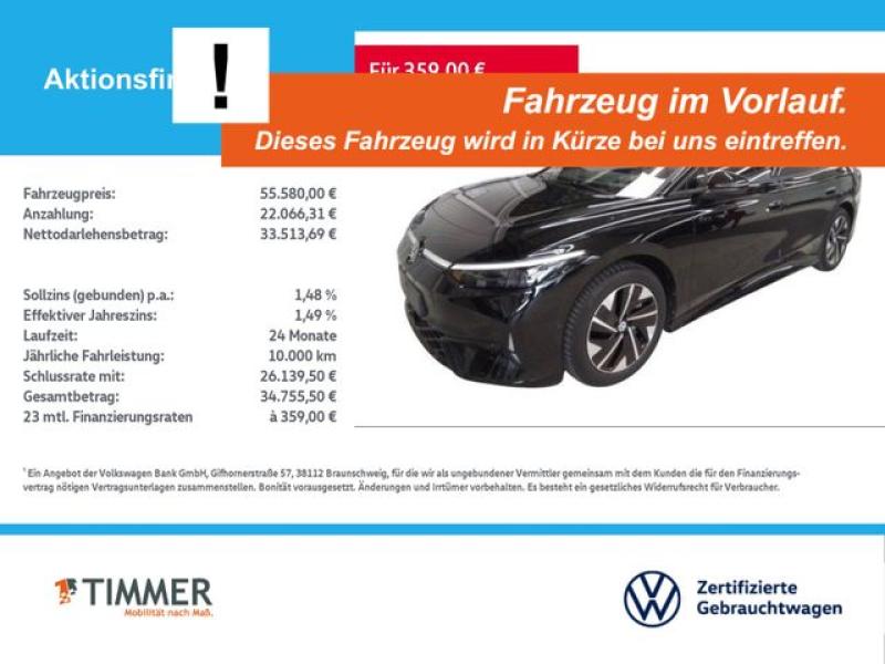 VW  ID.7 Tourer GTX 4M 91 kWh +AHK +WÄPU +360° +DCC, Grenadillschwarz Metallic