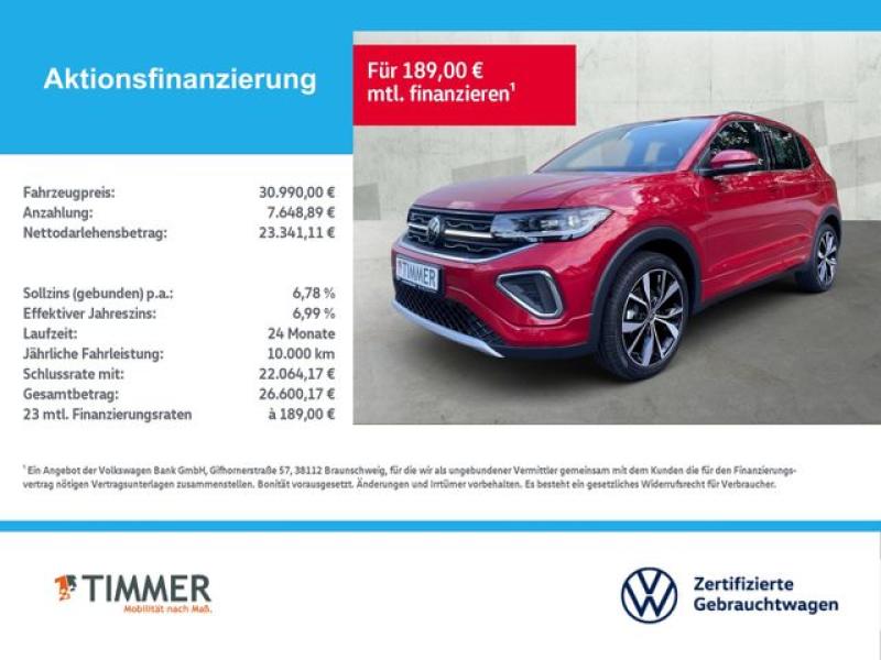 VW  T-Cross 1.5 TSI DSG R Line *AHK*IQ.DRIVE*BEATS*N, Kings Red Metallic