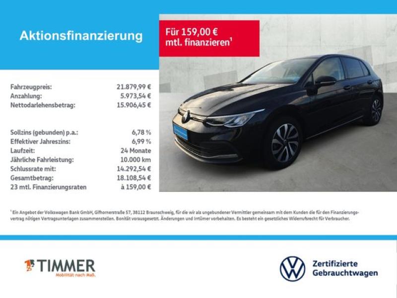 VW  Golf VIII 1.5 TSI ACTIVE +STHZ +LED +ACC +IQ.DRI, Deep Black Perleffekt