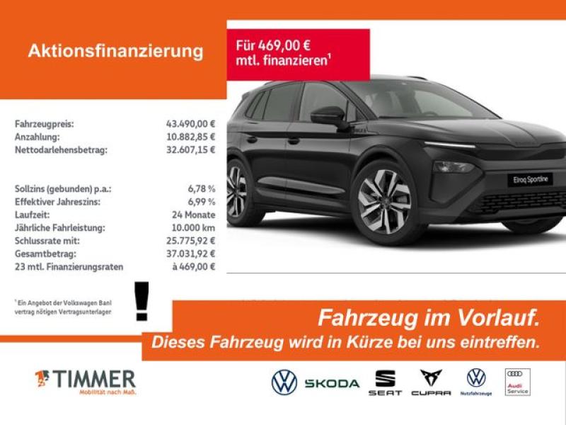 SKODA  Elroq 60 SPORTLINE +AHK +LED +ACC +RKAM +NAVI +S, Black Magic Perleffekt