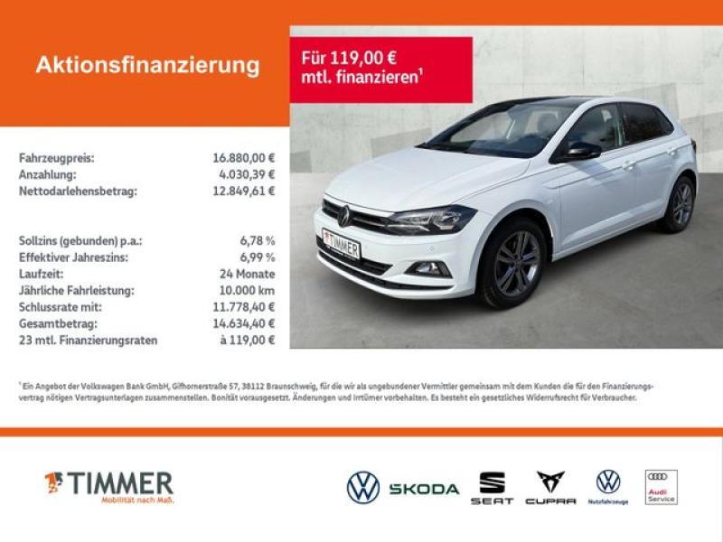 VW  Polo 1.0 TSI UNITED +SHZ +ACC +RKAM +VIRTUAL +NA, Pure White