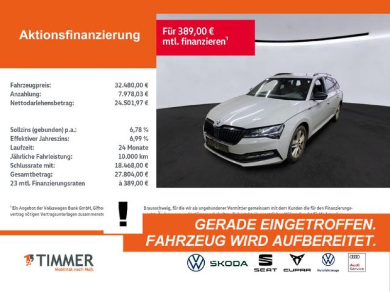 SKODA  Superb Combi 2.0 TDI DSG 4x4 SPORTLINE +AHK +CAN, Stahl Grau