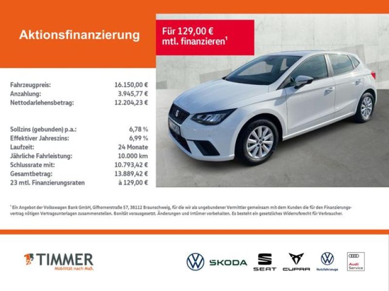 SEAT  Ibiza 1.0 TSI STYLE +LED +RKAM +APP-CONN +SHZ +A, Weiß