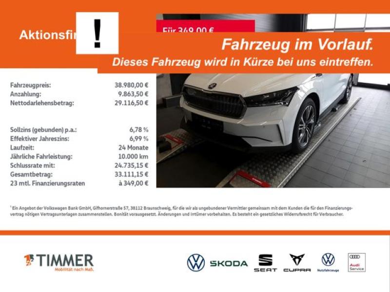 SKODA  Enyaq iV 80x LOFT +WÄPU +AHK +CANTON +MATRIX +AC, Moon Weiß Perleffekt