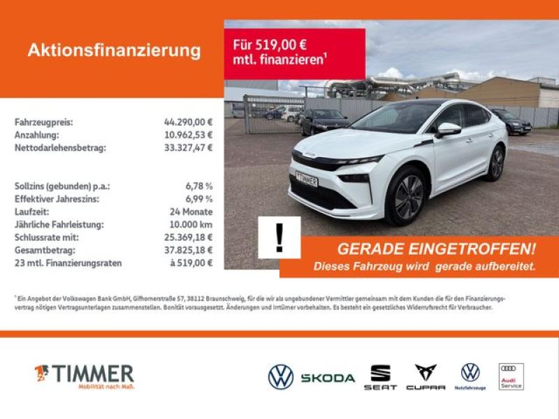 SKODA  Enyaq Coupé 85 LOFT +WÄPU +PANO +MATRIX +ACC +RK, Moon Weiß Perleffekt