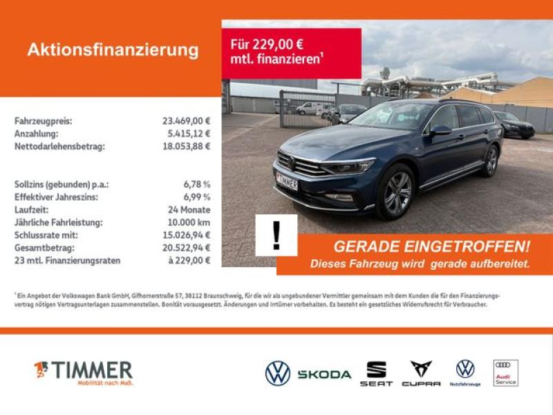 VW  Passat Variant 2.0 TDI DSG R-LINE +IQ.LIGHT +ACC, Aquamarinblau Metallic