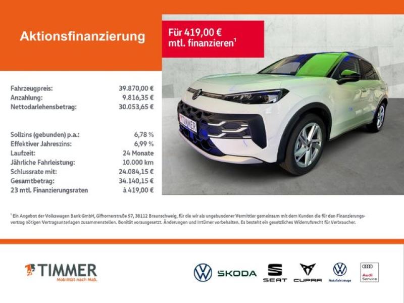 VW  T-Roc 1.5 eTSI 110 kW Life+LED+LM 18"+Sitzh.+App, Pure White