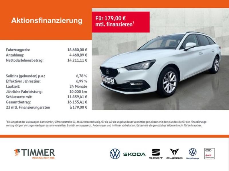 SEAT  Leon ST 2.0 TDI DSG STYLE +AHK +PANO +LED +ACC +, Nevada Weiß Metallic