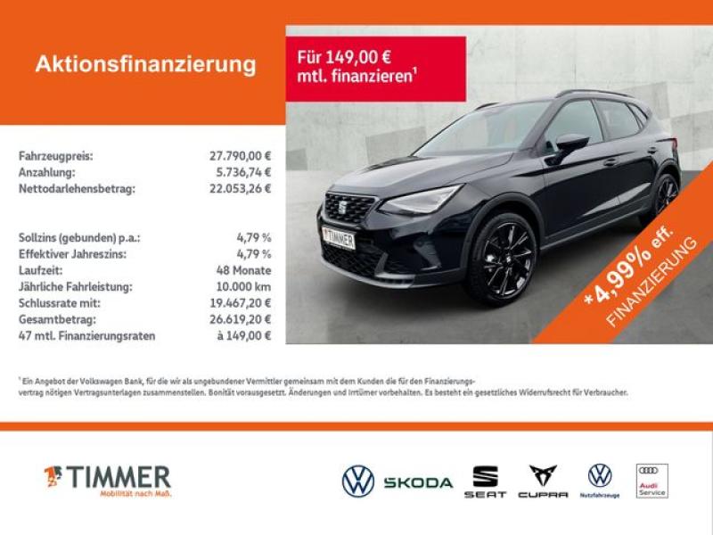 SEAT  Arona FR Black Edition 1.0TSI 85kW (116PS)*DSG*S, Midnight Schwarz Metallic