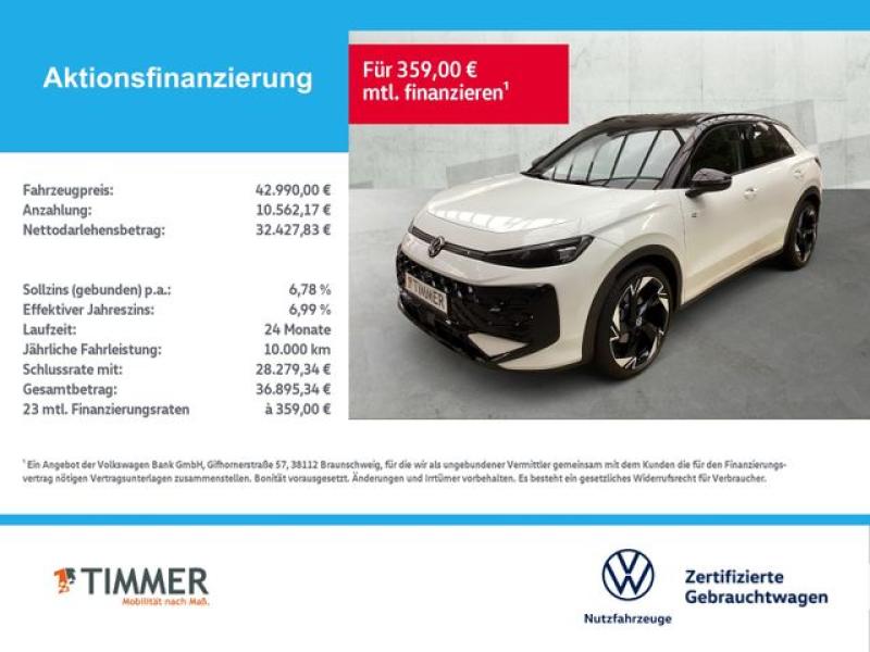 VW  T-Roc R-Line 1.5 l eTSI OPF DSG, Pure White Schwarz