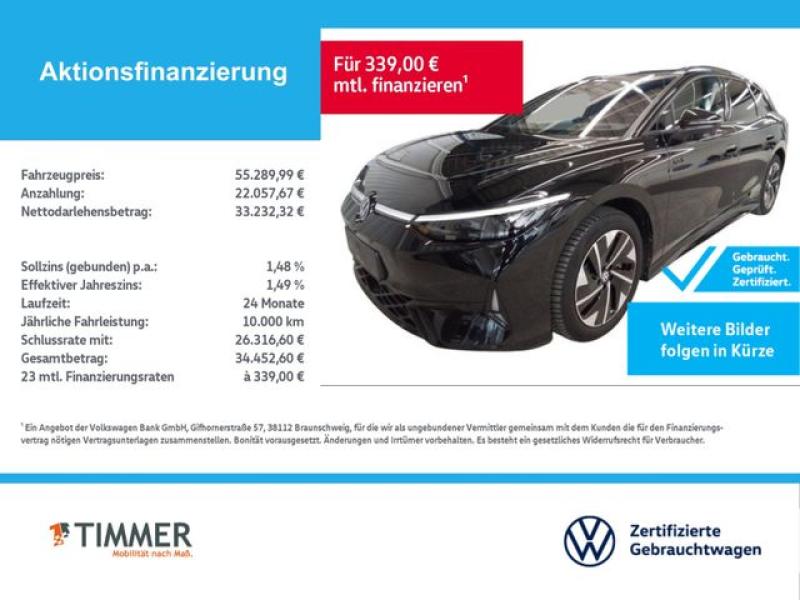 VW  ID.7 Tourer GTX 4M 91 kWh +AHK +WÄPU +360° +PANO, Grenadillschwarz Metallic
