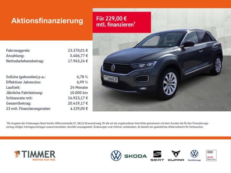 VW  T-Roc 1.5 TSI DSG SPORT +LED +ACC +RKAM +NAVI +S, Indiumgrau Metallic