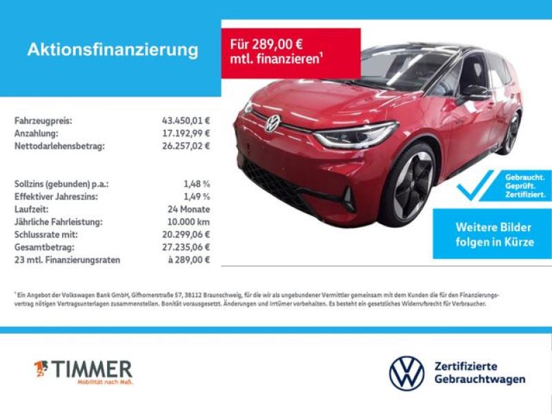VW  ID.3 GTX PERF. 84 kWh +WÄPU +H&K +360" +DCC +IQ., Kings Red Metallic