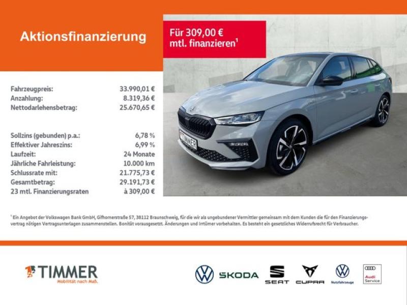 SKODA  Scala 1.5 TSI Monte Carlo*DSG*AHK*LED*ACC*, Stahl-Grau