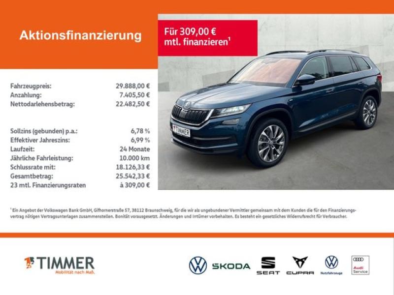 SKODA  Kodiaq 2.0 TDI DSG 4x4 CLEVER *AHK *LED *360° *A, Lava-Blau Metallic