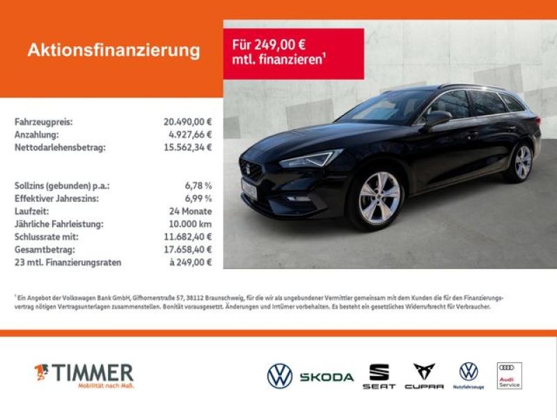 SEAT  Leon ST 1.5 eTSI DSG FR +LED +NAVI +17" +APP-CON, Midnight Schwarz Metallic
