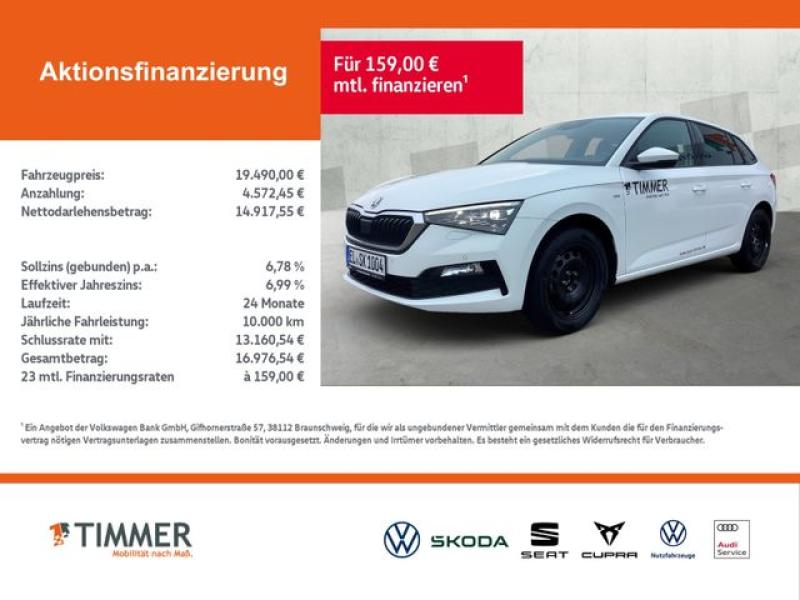 SKODA  Scala 1.0 TSI Tour Smart-Link*ACC*SH*ALU*, Candy-Weiß