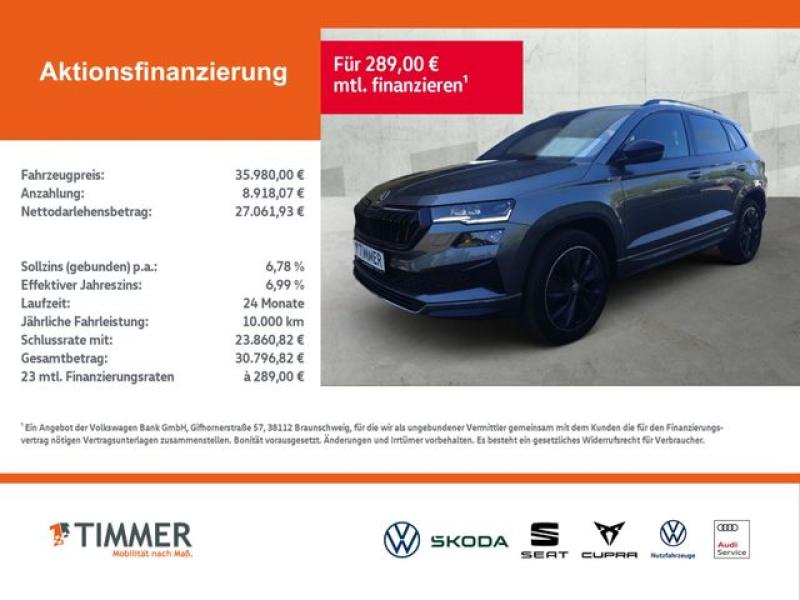 SKODA  Karoq 2.0 TDI Sportline 4x4 +AHK+RFK+MATRIX-LED+, Graphite-Grau Metallic