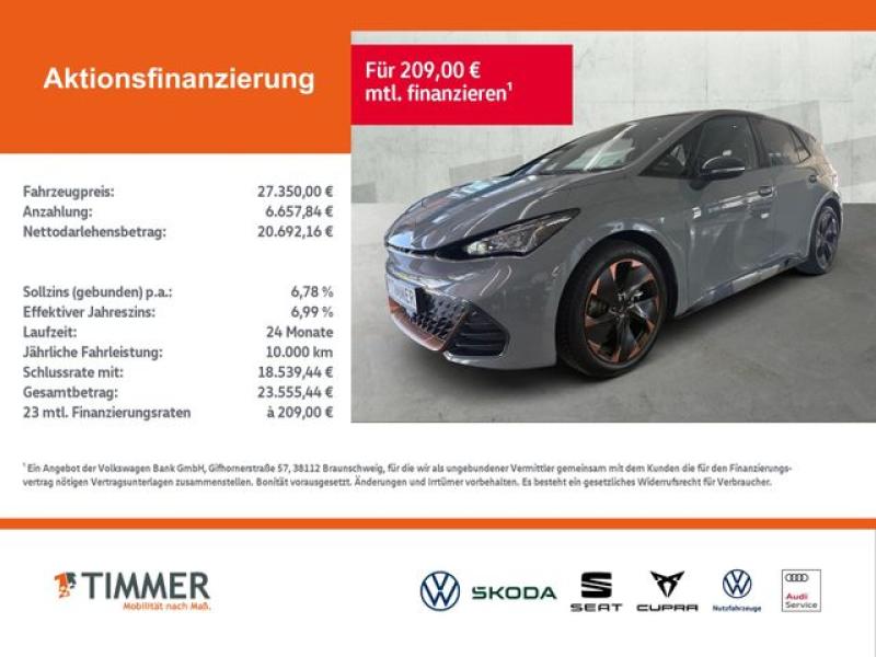 CUPRA  Born 62 kWh +PANO +LED +ACC +RKAM +NAVI +SHZ +19, Vapor Grau