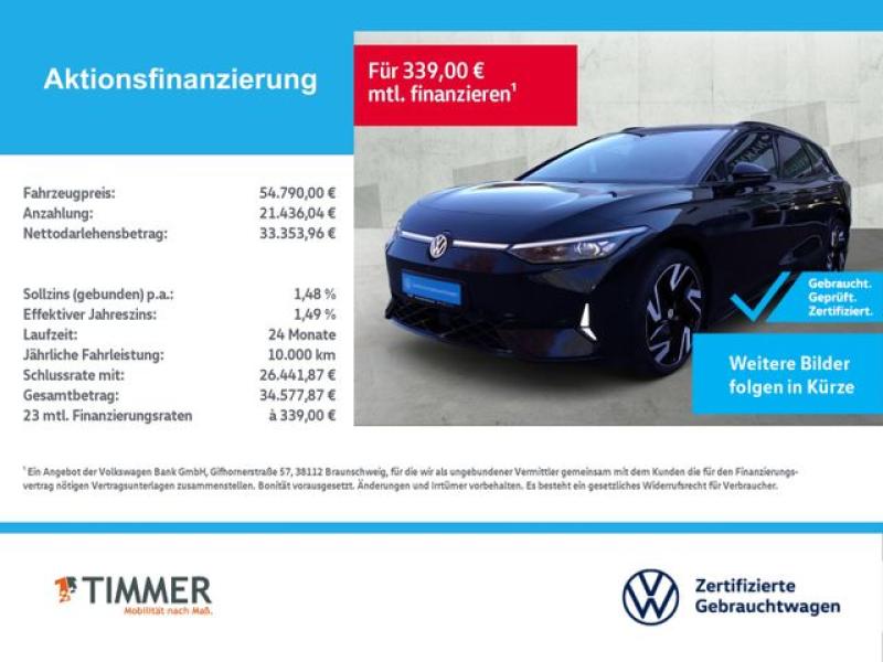 VW  ID.7 Tourer GTX 4M 91 kWh +AHK +WÄPU +360° +PANO, Grenadillschwarz Metallic