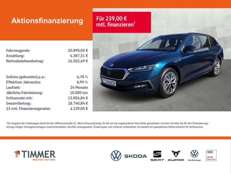 SKODA  Octavia Combi 2.0 TDI DSG TOUR +AHK +LED +ACC +N, Lava Blau Metallic