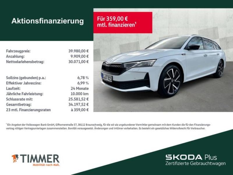 SKODA  Octavia Combi 2.0 TDI DSG Sportline *CANTON*AHK*, Moon-Weiß Perleffekt