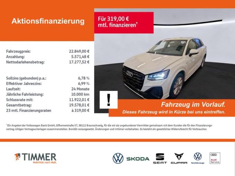 AUDI  Q2 35 TFSI S tronic S LINE BLACK +LED +ACC +RKAM, Gletscherweiß Metallic