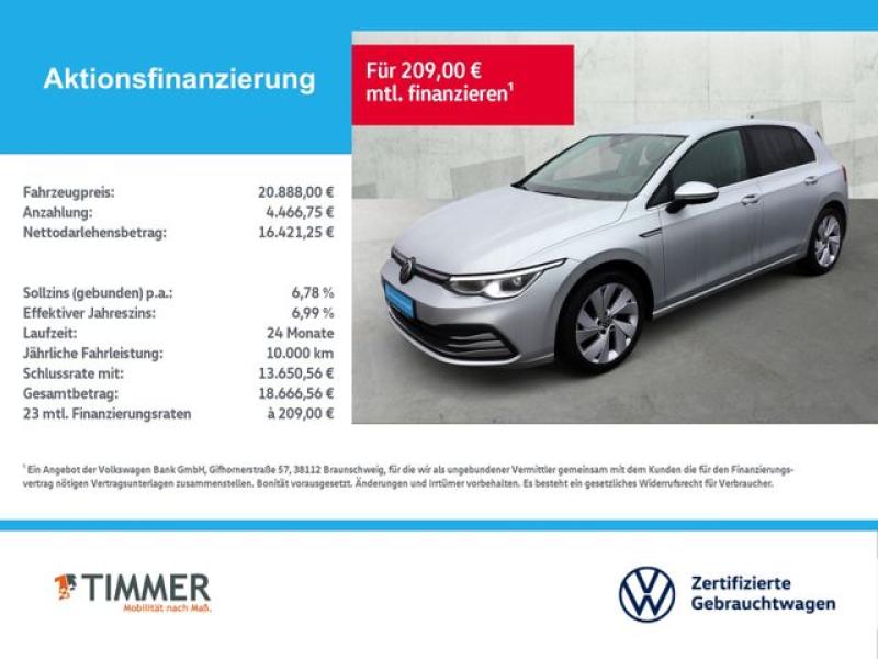 VW  Golf VIII 2.0 TDI Style DSG *NACI*BUSINESS-PREMI, Reflexsilber Metallic