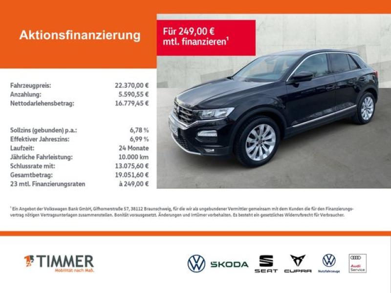VW  T-Roc 1.5 TSI DSG SPORT +AHK +NAVI +SHZ +17" PDC, Deep Black Perleffekt