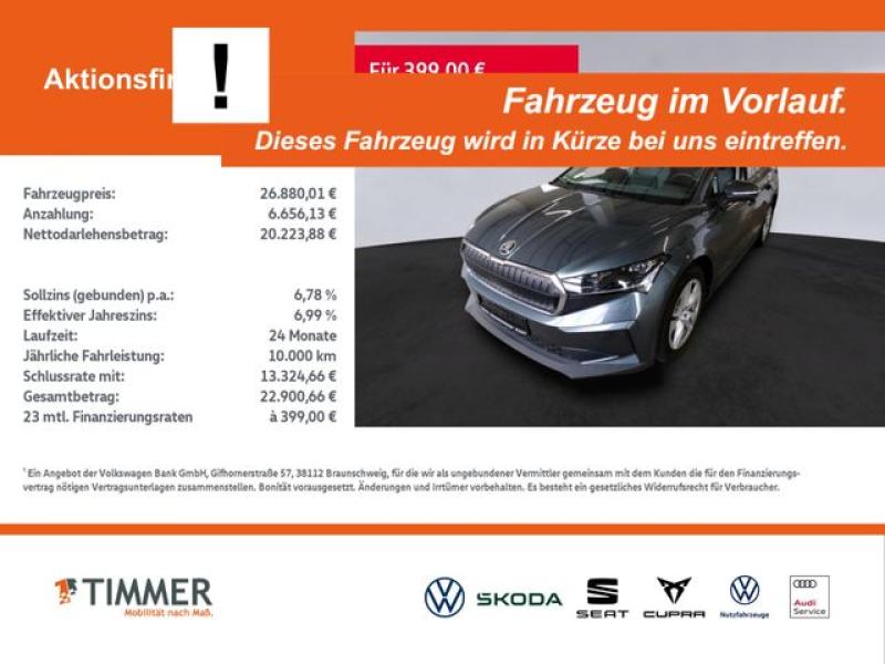 SKODA  Enyaq iV 60 LOFT +WÄPU +AHK +MATRIX +RKAM +NAVI, Quarz Grau Metallic