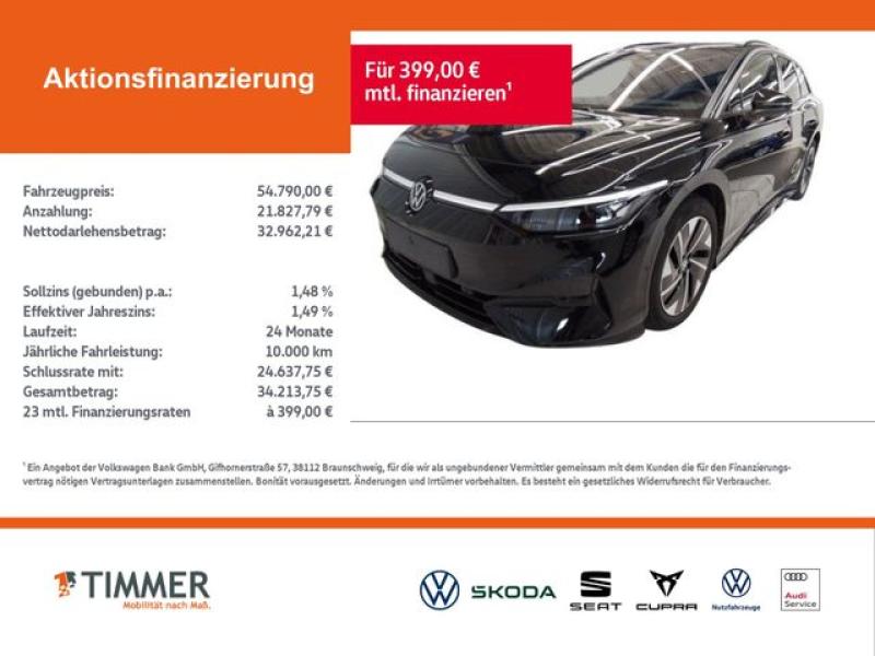 VW  ID.7 Tourer PRO 82 kWh +WÄPU +IQ.LIGHT +360° +H&, Grenadillschwarz Metallic