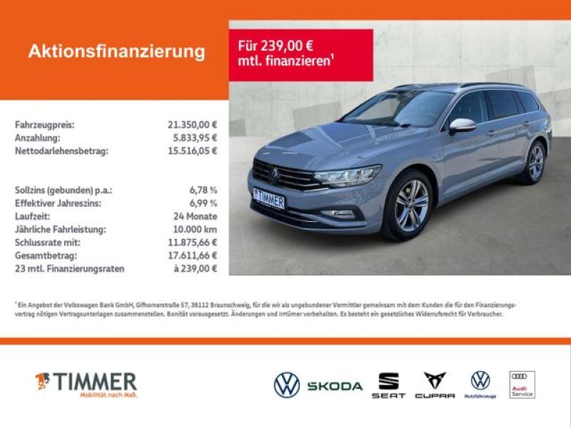VW  Passat Variant 2.0 TDI DSG BUSINESS +AHK +LED +A, Mondsteingrau