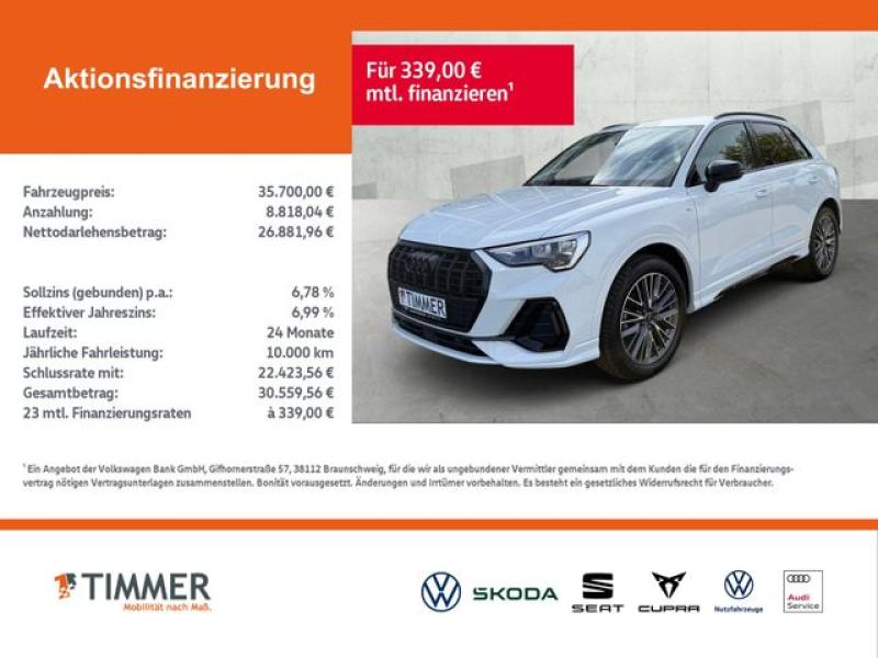 AUDI  Q3 35 TFSI S tronic S LINE +AHK +LED +ACC +VIRTU, Gletscherweiß Metallic