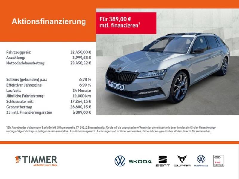 SKODA  Superb Combi 2.0 TDI DSG 4x4 SPORTLINE +AHK +CAN, Stahl Grau