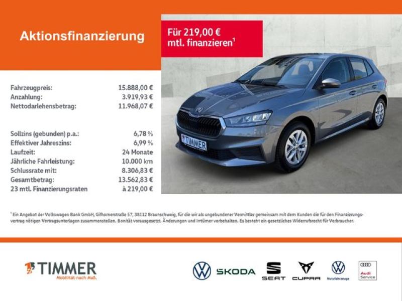 SKODA  Fabia 1.0 TSI ACTIVE +LED +CARPLAY +SHZ +ALU +DA, Graphite Grau Metallic