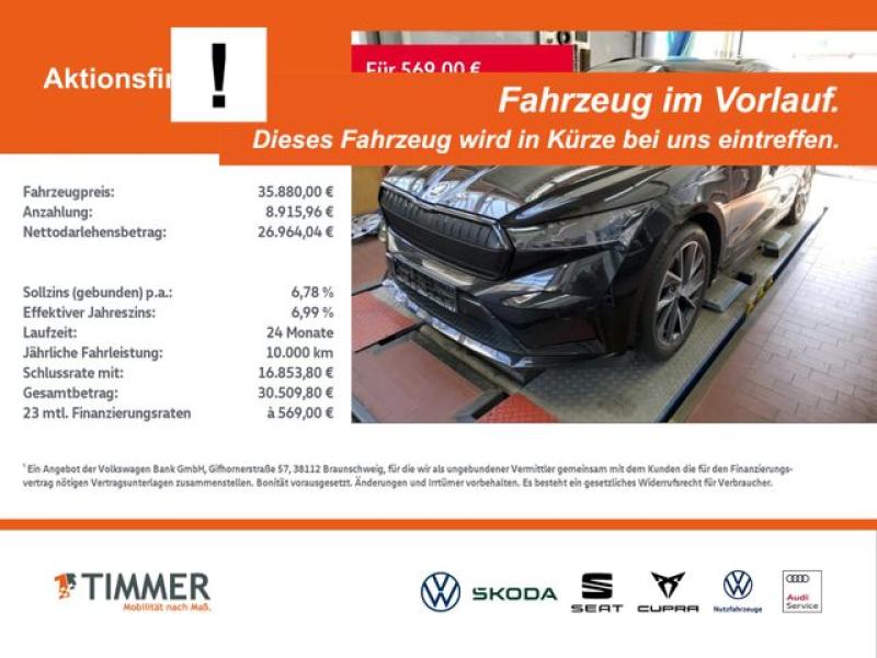 SKODA  Enyaq iV 60 RS +MATRIX +ACC +CARPLAY +RKAM +NAVI, Black Magic Perleffekt