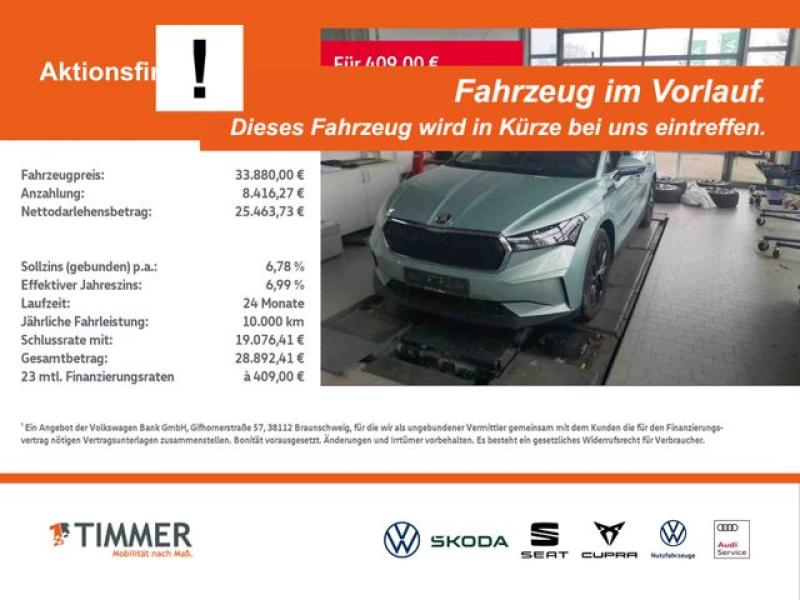 SKODA  Enyaq iV 80 LOFT +WÄPU +360° +MATRIX +ACC +CARPL, Arctic Silber Metallic