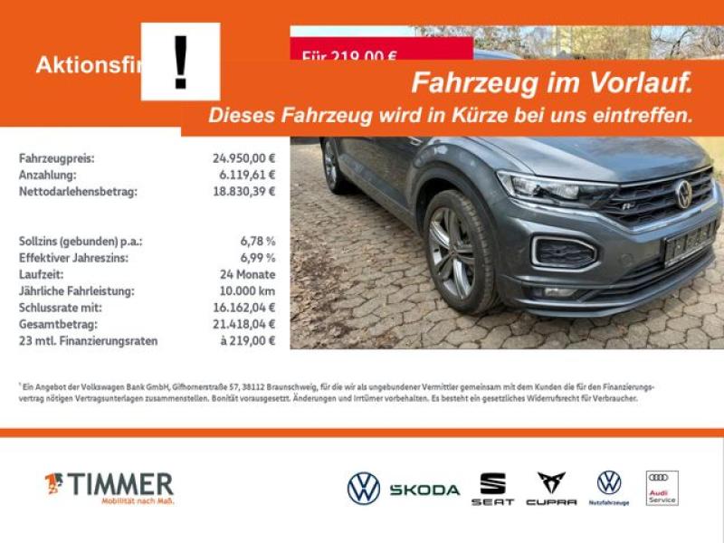 VW  T-Roc 1.5 TSI DSG R-LINE +AHK +LED +ACC +CARPLAY, Indiumgrau Metallic